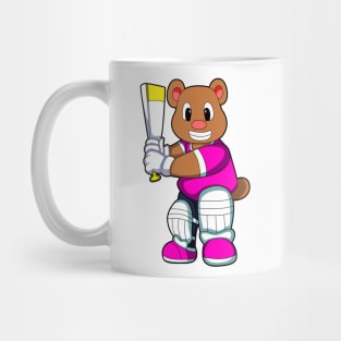 Bear as Batsman with Cricket bat Mug